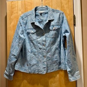 Croft & Barrow Sky Blue Patterned Jean Jacket